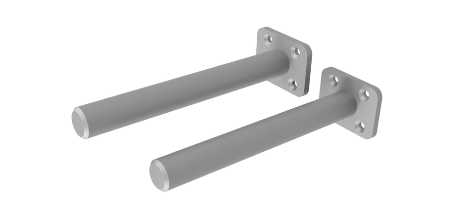 2 inch Heavy Duty Floating Shelf Bracket render