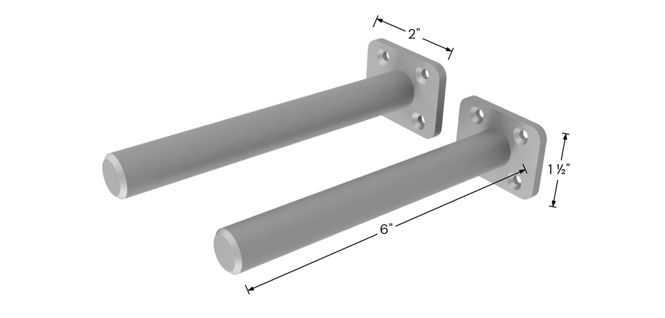 2 inch Heavy Duty Floating Shelf Bracket mounting detail