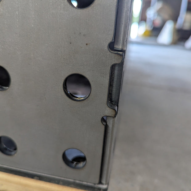 Welding fixture table hole grid detail