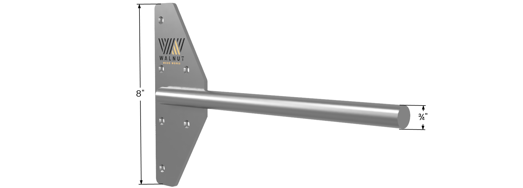 Super Duty Floating Shelf Bracket profile dimensions